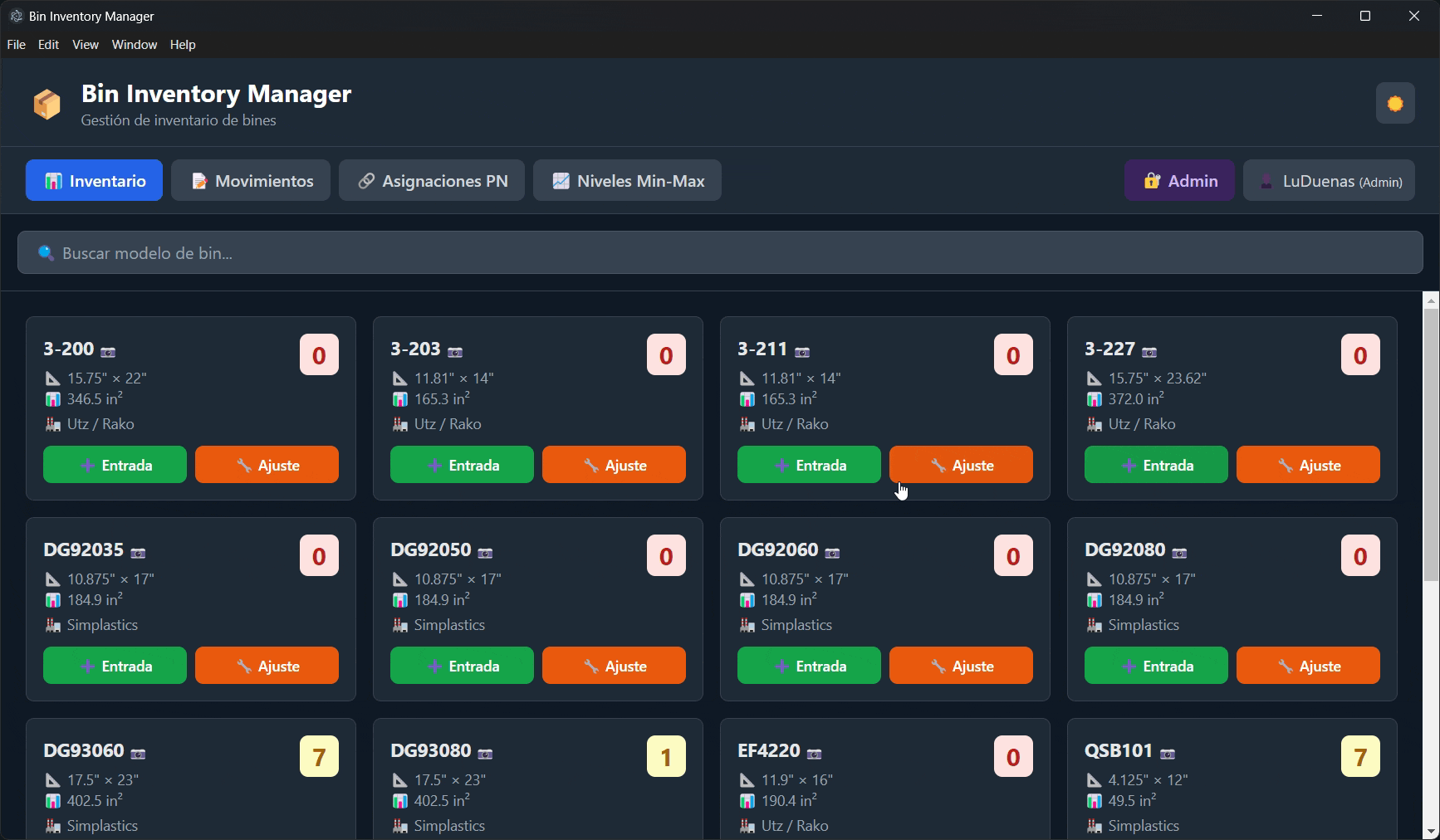 Bin Inventory Manager — demo