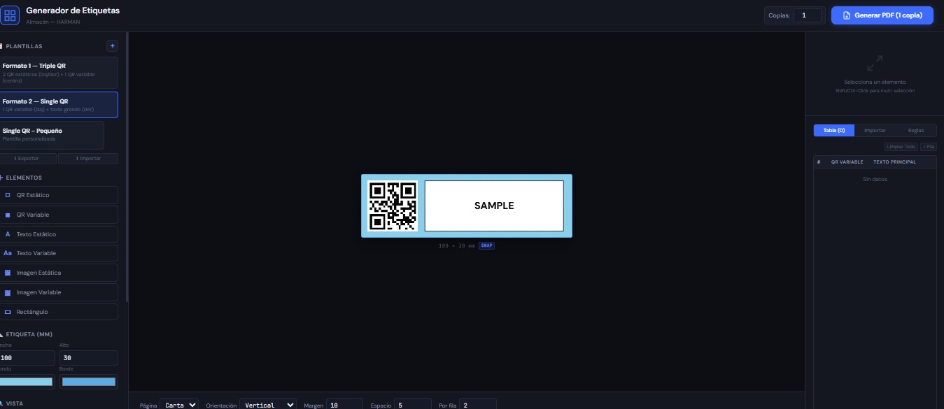 Etiquetas para racks — vista 2