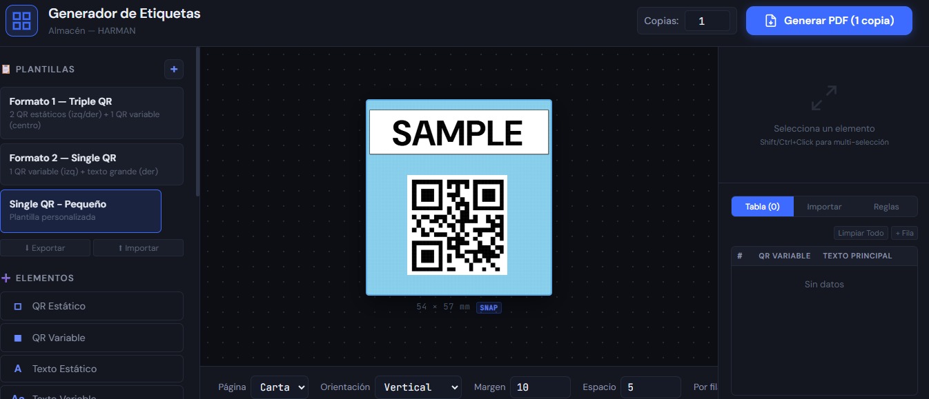 Etiquetas para racks — vista 3