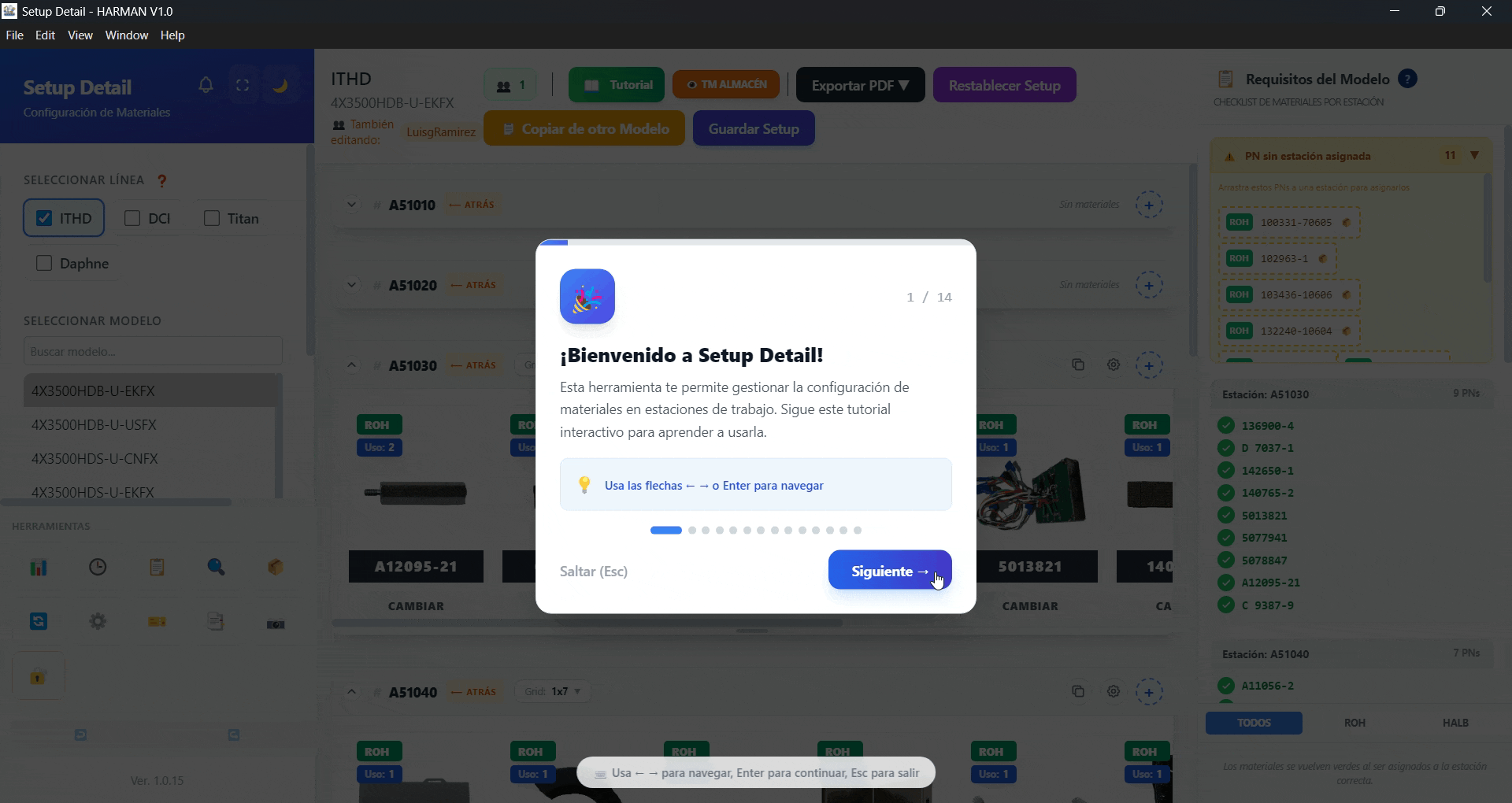 Setup Detail App — Demo 1