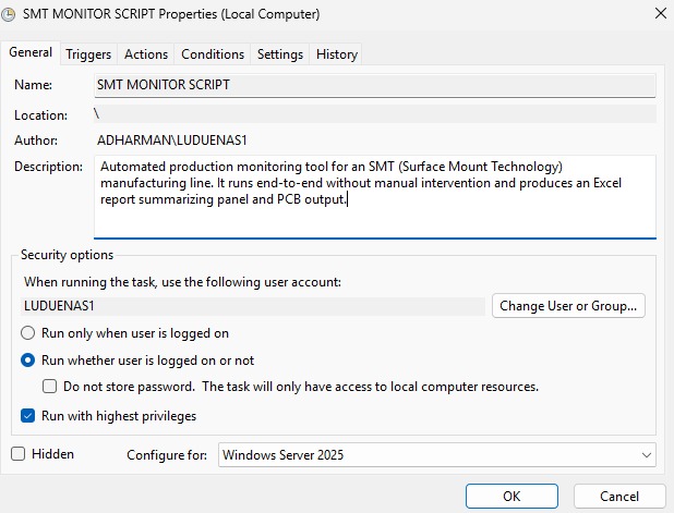 SMT Monitor Python Script